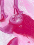 ORIGINAL - "Forehead Kisses" 30 x 40" oil pastel canvas
