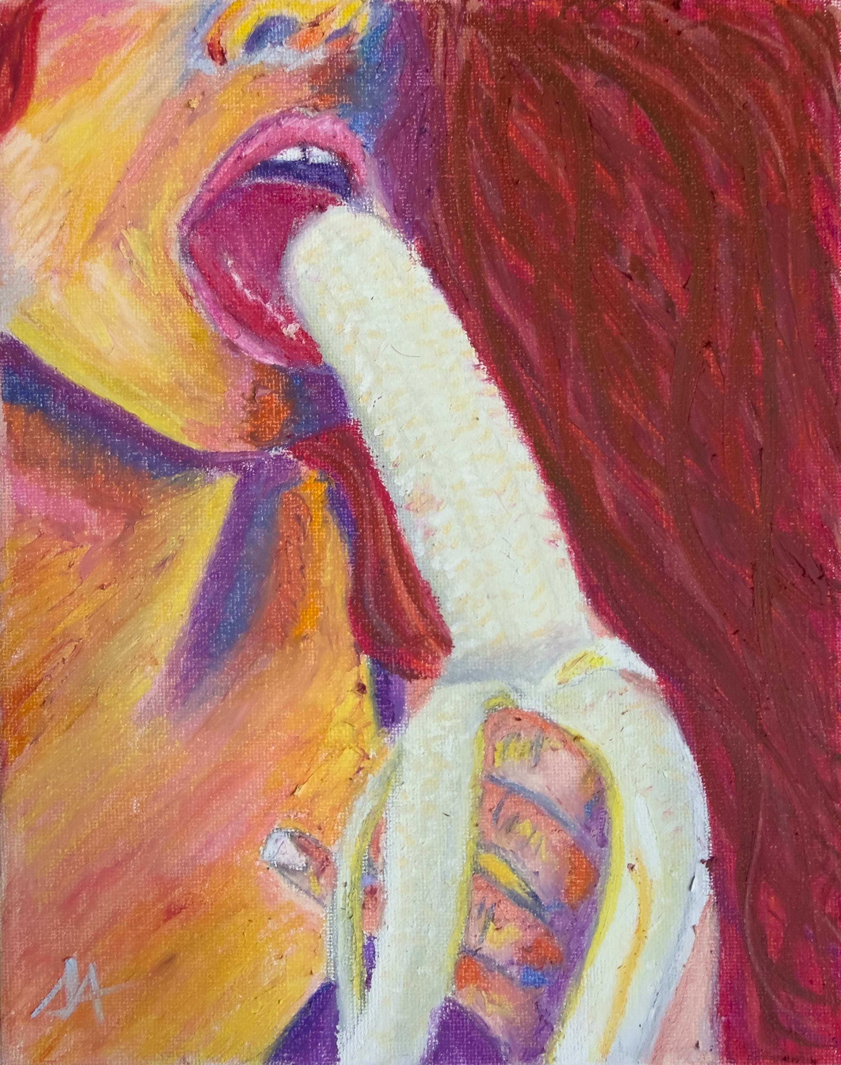 ORIGINAL "Just The Tip" - 8 x 10" oil pastel canvas