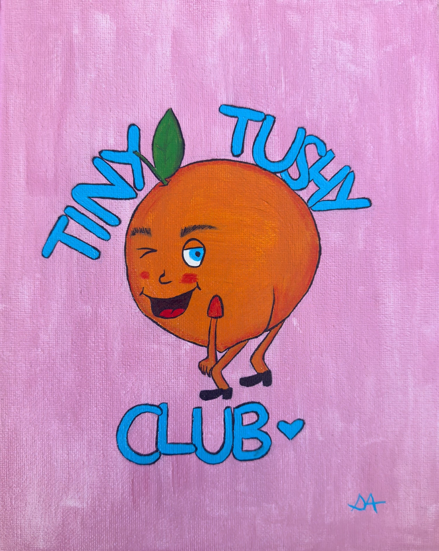ORIGINAL - "Tiny Tushy Club" canvas