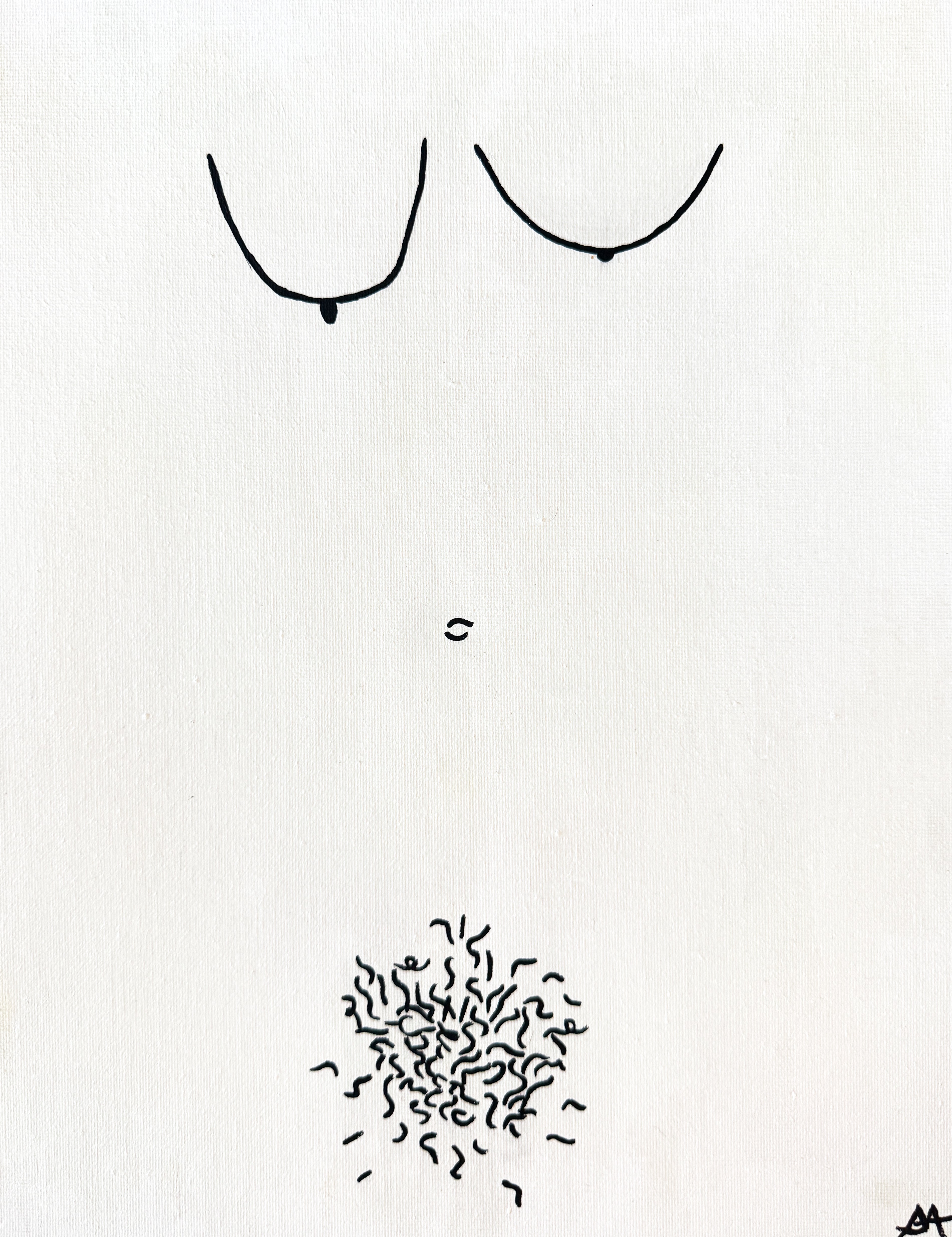 ORIGINAL "Bare" on canvas board