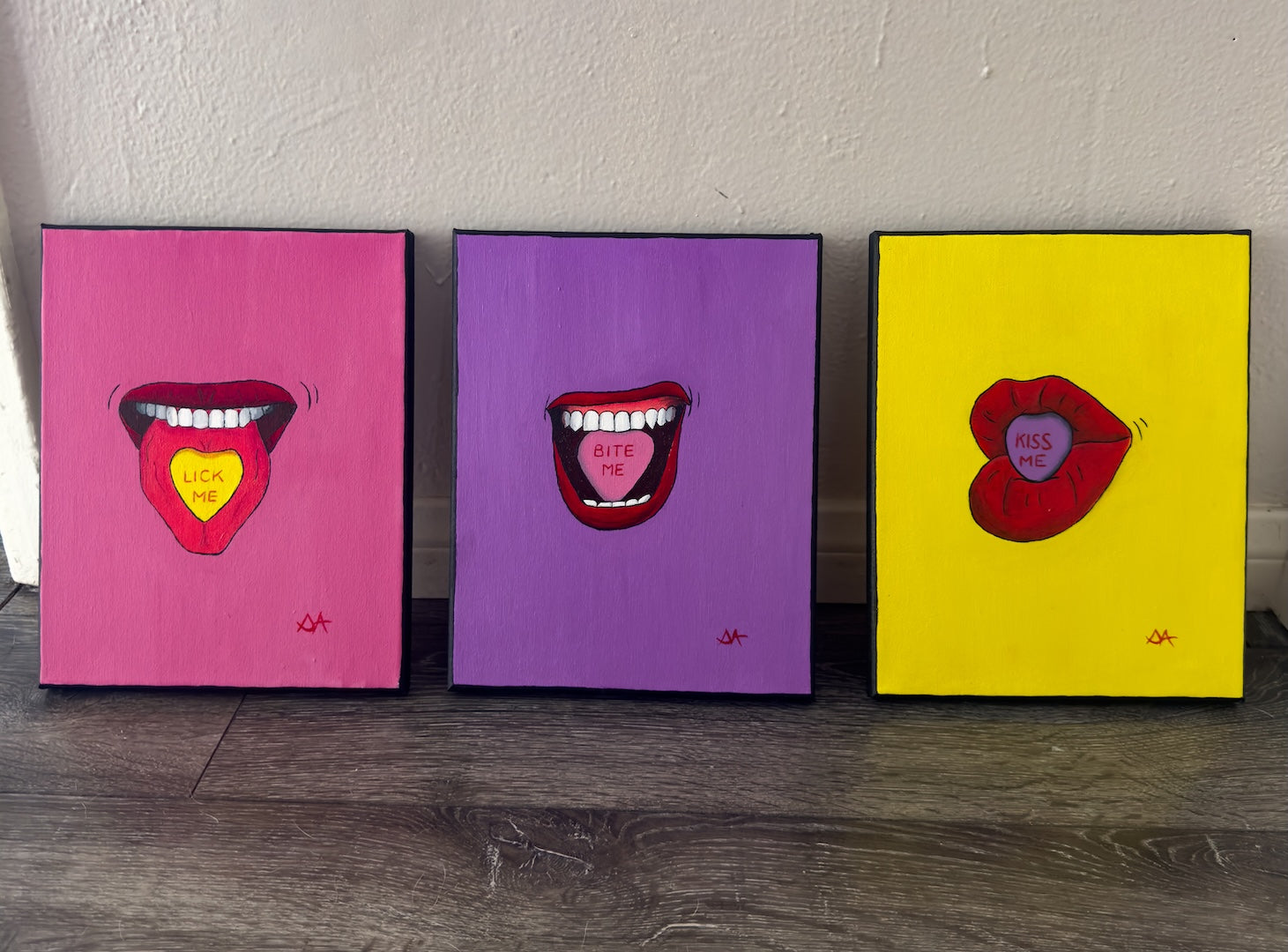 ORIGINAL "Sweet Tooth" Triptych (3 Painting Set)